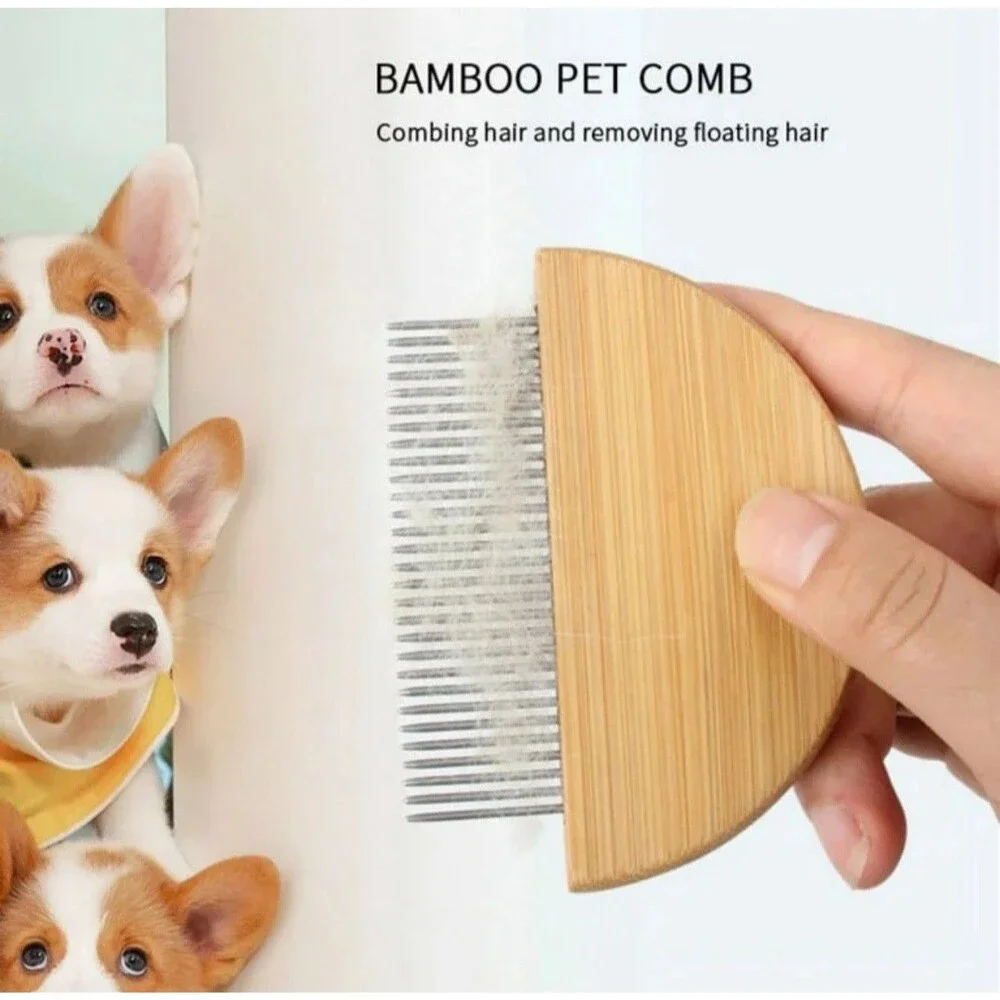 Left Wind 3pc Dog/Cats Hair Removal Comb Flea Removal Grooming Stainless Steel